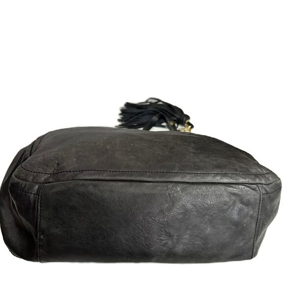 EUC Tory Burch Pyramid slouchy Large Black Leather Hobo Bag - Picture 7 of 15